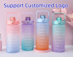 Large Capacity 2L Gradient Color Water Cup for Summer Fitness Sports Oversized <b>Straw</b> Kettle with Factory Shipment for Camping - Product Image 4