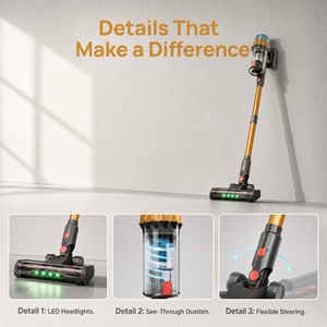 PV22 Cordless <b>Vacuum</b> Cleaner Brushless Motor Strong Suction Stick <b>Handheld</b> for Home Carpet Pet Hair - Product Image 5