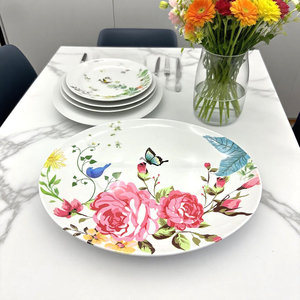 Platos de <span class=keywords><strong>melamina</strong></span> de plástico circular para alimentos grandes para buffet y banquetes, aptos para lavavajillas, platos para servir pollo asado no tóxico - Product Image 4