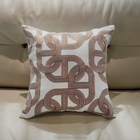 Housses de coussin décoratives 18*18 pouces - Housses de coussin de canapé en chenille jacquard brodé motif cheval orange pour salon