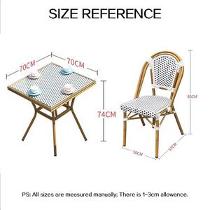 Moderne Franse Stijl Outdoor Rotan Terrasmeubilair Om Te Dineren Voor Restaurants Coffeeshops Tuinen En Binnenplaatsen - Product Image 6