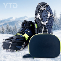 Crampons à glace YTD YTD-014 en acier inoxydable à pointes antidérapantes pour la randonnée hivernale et l'escalade sur neige