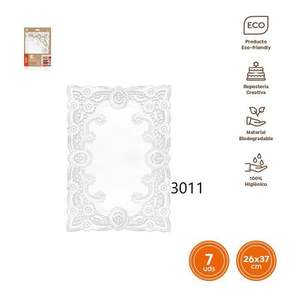 Elegante Juego de 7 Moldes Rectangulares de Plástico para Pastel de 26x37cm, Color Blanco Rubio, Suministros para Decoración de Pasteles de Boda - Product Image 1