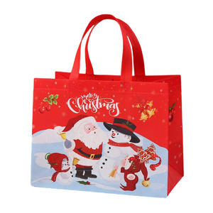 Sacs cadeaux de Noël pliables multifonctionnels en polyester non tissé avec poignées pour l'emballage et les fournitures de fête - Product Image 5