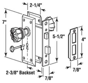 Set di serratura da infilare per interni con chiave <span class=keywords><strong>Vintage</strong></span> con pomello in vetro In acciaio si adatta da 1 3/8 a 1 3/4. Porte interne per pomello porta in vetro - Product Image 5