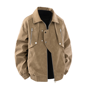 Veste d'hiver en cuir pour homme en PU, disponible en gris foncé / café / gris clair / kaki, <span class=keywords><strong>4</strong></span> couleurs - Product Image 6