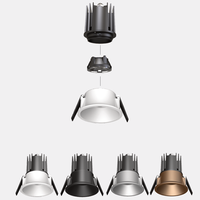 Spot LED Dimmable 8W pour Plafond Intérieur, Encastré, Diamètre de Découpe 75mm, Aluminium Moderne, COB IP65, Hôtel, 4000K, CRI 90 Élevé