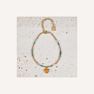 Bracelet en acier inoxydable doré avec nacre, pierres naturelles et perles de cristal, printemps-été, 16 cm + 6 cm extensible - Product Image 2