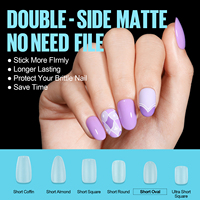 ZRKGEL – Nouveauté : 360 faux ongles en acrylique mat préformés, forme cercueil, couvrance totale, avec logo personnalisé, pour la conception des ongles.