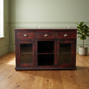 Aparador Moderno Vintage de Madera Maciza con 3 Cajones, Estilo Industrial Rústico, Mueble de Almacenamiento para Sala de Estar/Apartamento 4 - Product Image 2