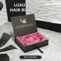 Boîtes cadeaux de luxe en carton gris avec doublure en satin pour cheveux naturels, personnalisables, estampées, recyclables, pour perruques, ceintures et cravates