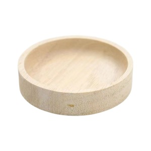 <b>Oak</b> Bowl Wooden Round Food Bowl Smooth Solid Wood Easy To Clean For Small Pets Feeding Snack Bowl - Product Image 5