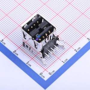 5787617-1 USB Connector Bent Lead Through Hole Connector Type-A USB 2.0 Female Right Angle Insert - Product Image 1