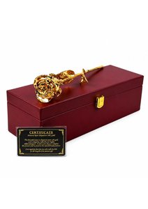 ของขวัญวาเลนไทน์ขายดี ดอกกุหลาบชุบทองคำ 24K พร้อมแจกัน กล่องกำมะหยี่ ดอกกุหลาบธรรมชาติเคลือบทองคำ 24K - Product Image 5