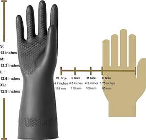 درجة صناعية ثقيلة ، مطلية بالمطاط بالمقاومة الكيميائية ، واقية بأحجام سوداء - Product Image 5