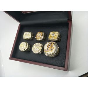 Los Angeles Lakers Championship Ring Set 6 Pieces Gold Plated Alloy Jewelry with <b>Box</b> - Product Image 2