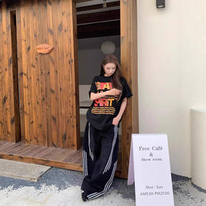 American Retro Washed Deconstructed Scimitar <b>Jeans</b> for <b>Women</b> Spring New Three-Stripe Patchwork Boot Cut Long Pants Cute - Product Image 3