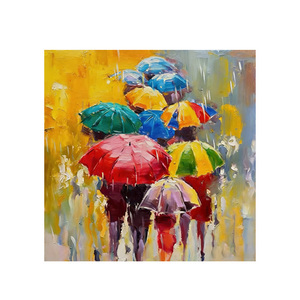 Peinture à l'huile acrylique simple, nature morte originale peinte à la main, art abstrait moderne sur toile, décoration murale, vase mural - Product Image 1