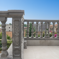 Rampe de balcon extérieure en plastique de style mid-century, colonne romaine pour villa, terrasse, main courante d'escalier, jardin, cour, hôpital