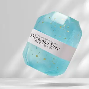 Savon de bain personnalisé Savon populaire en forme de diamant pour les soins de la peau Savon aux huiles essentielles hydratant et blanchissant