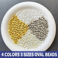 Perles d'espacement ovales en plastique dorées effet métallique avec trou pour la fabrication de bijoux DIY, bracelets et artisanat – Vente en gros