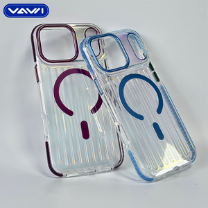 Coque de téléphone transparente VAWI B337 avec support d'appareil photo, étui magnétique transparent pour téléphones mobiles <span class=keywords><strong>iPhone</strong></span> 18 17 Pro Max et Samsung S26 - Product Image 3
