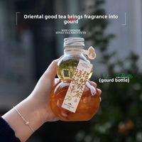 Bouteille en plastique transparent jetable en forme de gourde pour la boisson froide de l'animal de compagnie