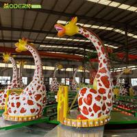 Manège Stable Girafe en Fibre de Verre pour Enfants - Manèges Durables Intérieurs/Extérieurs pour Centres Commerciaux et Attractions Extérieures