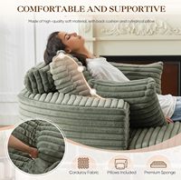 Fauteuil lounge rond surdimensionné de 55 pouces, canapé de sol profond pour salon et chambre à coucher