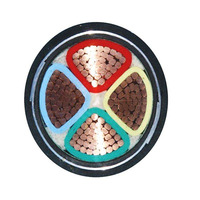 Cable de Alimentación de 4 Núcleos con Aislamiento de PVC VV4x4mm 0.6/1KV-8.7/15KV, Cable de Cobre para Construcción VV VV22, Clasificación IP67, Voltaje de 1.5-800mm