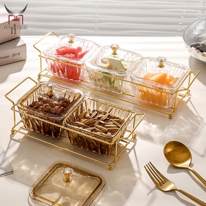 Serveerschaal Verdeelde Schalen Met Deksel Snackbakje 6 Verwijderbare Doorzichtige Kom Serveerschaal Voor <span class=keywords><strong>Fruit</strong></span> Snacknoot Tafelblad Interieur - Product Image 3