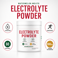 Poudre d'électrolytes à marque privée, supplément d'hydratation, 60 portions pour le sport et l'usage quotidien, poudre d'électrolytes pour l'entraînement