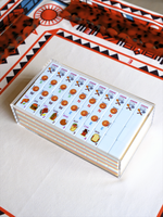 Jeu de Mahjong Portable Charleston Moderne, Tuiles Vintage et Design Tigre, Vert Émeraude, Coffret Cadeau de Luxe