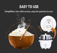 Mini-cuiseur à riz électrique automatique de bonne qualité 400W grande capacité blanc avec tasse graduée, spatule et écran LED numérique en acier inoxydable