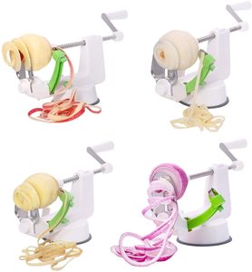 Éplucheur, trancheur et dénoyauteur 3 en 1 pour pommes et poires, éplucheurs de pommes de terre, en acier inoxydable robuste avec base à <span class=keywords><strong>ventouse</strong></span> - Product Image 1
