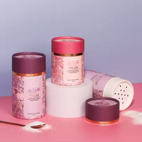 Tamis cylindriques de luxe personnalisés Salière de mer jetable Tube de papier pour poudre d'épices Emballage de bidon Shaker supérieur pour le vin