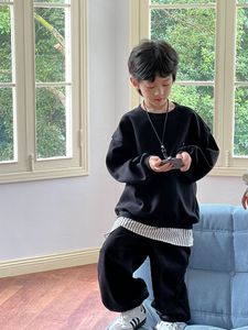 2025 primavera nuova felpa Casual a due pezzi con ricamo a lettere stile coreano abbigliamento alla moda per bambini - Product Image 6