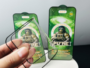 Protecteur d'écran en verre aluminium pour iphone 13 Pro max, verre trempé antistatique et anti-empreintes digitales, emballage de vente au détail - Product Image 3