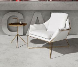 Oulunmei oro nero luce di cuoio di lusso arte singolo semplice pigro lettino piccola famiglia semplice e moderno di arte del ferro divano sedia - Product Image 4