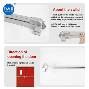 UL Được Liệt Kê Thép Không Gỉ 304 An Ninh Chống Cháy Cửa Đôi Thoát Hiểm Phần Cứng Đẩy <span class=keywords><strong>Panic</strong></span> Bar - Product Image 4