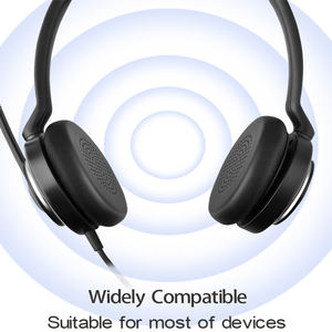 Lantronlife LL-X3D מעל אוזניות אוזניות עם מיקרופון קווית USB עבור שירות לקוחות PC centre אביזר - Product Image 3