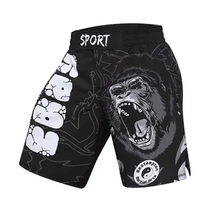 Erkek stok MMA BJJ dövüş sanatları giyim gevşek Fit artı boyutu hızlı kuru rahat söndürme forvet eğitim boks pantolon spor şort