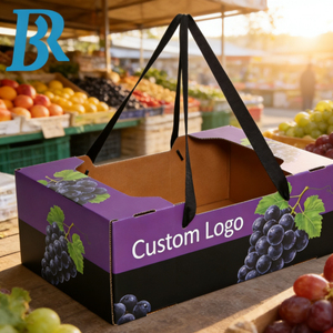 Cajas <span class=keywords><strong>de</strong></span> cartón corrugado personalizadas para envíos, caja <span class=keywords><strong>de</strong></span> cartón para frutas con asas, diseño <span class=keywords><strong>de</strong></span> carpetas, caja <span class=keywords><strong>de</strong></span> exhibición para alimentos, embalaje para plátanos - Product Image 2