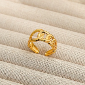 Rinhoo Trendy Simple Stainless Steel Geometric Finger <strong>Rings</strong> for Women Charm Vintage Gold Plated Adjustable <strong>Opening</strong> <strong>Rings</strong> Jewelry - Product Image 6