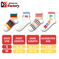 OEM Vente en gros de chaussettes pour enfants Chaussettes pour l'école personnalisées, confortables et colorées, respirantes en coton pour filles
