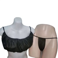 En stock sous-vêtements jetables-ensemble de bikini sauna non tissé (soutien-gorge culotte tongs) pour spa et sous-vêtements facilement jetables