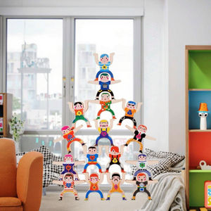 Jeu d'empilage en bois Nexus pour enfants, blocs d'équilibre colorés, jouets éducatifs, <span class=keywords><strong>dominos</strong></span>, bowling, modes de jeu multiples, finition fine - Product Image 2