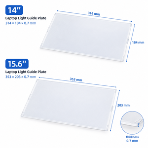 Vente en gros directe usine : Panneau de guidage de lumière (LGP) de qualité supérieure pour module de rétroéclairage d'écran d'ordinateur portable, 14 pouces et 15,6 pouces, pressé à chaud - Product Image 2