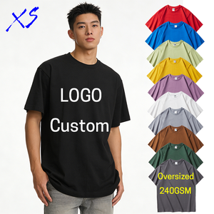 Camisetas Personalizadas de Algodón Grueso de 240 g/m², de Alta Calidad, Holgadas, Casuales, Extra Grandes para Hombre, Impresión de Logotipo DTG DTF, Hombros Caídos - Product Image 2