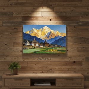 Impression sur toile de <span class=keywords><strong>paysage</strong></span> numérique de luxe en <span class=keywords><strong>aquarelle</strong></span>, <span class=keywords><strong>paysage</strong></span> de <span class=keywords><strong>montagne</strong></span> et lac de l'Himalaya, art mural, cadre et taille personnalisés, vente en gros - Product Image 4